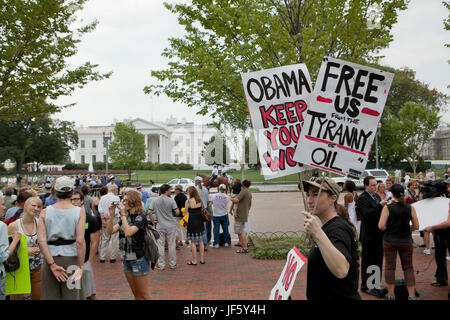 September 03, 2011: Umweltschützer protestieren Keystone XL Pipeline (tar sands, Umwelt Protest) - Washington, DC, USA Stockfoto