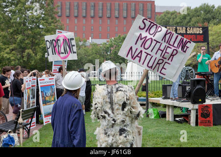 September 03, 2011: Umweltschützer protestieren Keystone XL Pipeline (tar sands, Umwelt Protest) - Washington, DC, USA Stockfoto