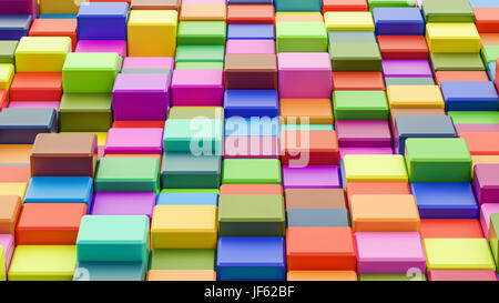 Hintergrund der abstrakten bunten Würfel in 8K Auflösung, 3D rendering Stockfoto