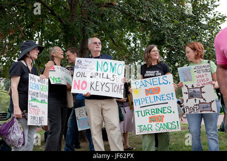 September 03, 2011: Umweltschützer protestieren Keystone XL Pipeline (tar sands, Umwelt Protest) - Washington, DC, USA Stockfoto