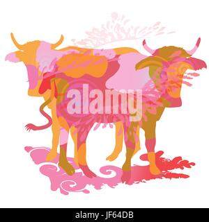 Freundschaft, Alm, Kuh, Kühe, mir, Molkerei, Ausgabe, Freundschaft, Umwelt, Stock Vektor