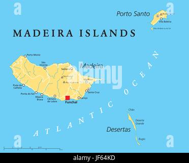 Inseln, Madeira, Karte, Atlas, Karte der Welt, Reisen, Europa, Atlantik, Stock Vektor