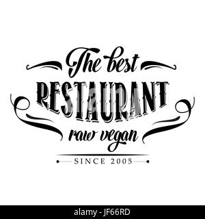 Restaurant, Lebensmittel, Nahrungsmittel, Blatt, Gesundheit, isoliert, Lifestyle, Grafik, Schrift, Stock Vektor