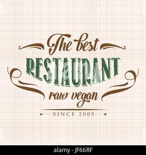 Restaurant, Lebensmittel, Nahrungsmittel, Blatt, Gesundheit, isoliert, Lifestyle, Grafik, Schrift, Stock Vektor