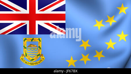 3D-Staat Flagge von Tuvalu. Stockfoto