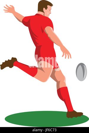 Kugel, Illustration, Spieler, Vektor, Rugby, Sport, Sport, laufen, laufen, läuft, Stock Vektor
