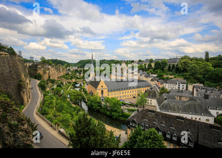 Abtei NeumŸnster in der unteren Stadt Grund, Luxemburg-Stadt, Großherzogtum Luxemburg, Europa, Abtei NeumŸnster in der Unterstadt Grund, Luxemburg Stad Stockfoto