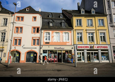 Karl-Marx-Haus, heute ein Euro shop, Trier, Rheinland-Pfalz, Deutschland, Europa, Wohnhaus von Karl Marx, Heute Ein Euroshop, Trier, Rheinland-Pfalz, Stockfoto