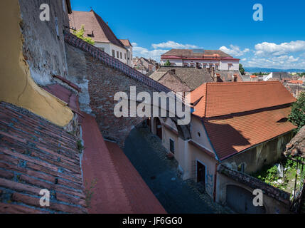 Treppen-Passage-Straße (Pasajul Scarilor) im historischen Zentrum von Sibiu Stadt der Region Transsilvanien, Rumänien Stockfoto