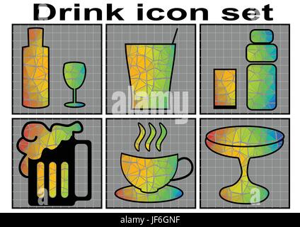 Restaurant, Bar, Taverne, Glas, Kelch, Becher, Tasse, Tee, trinken, trinken, Stock Vektor