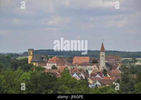 Stadt Panorama von Kirchberg, Deutschland Stockfoto