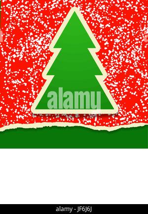 RIP-Papier-Karte mit Weihnachtsbaum Stock Vektor