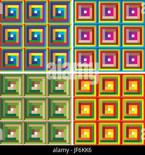 Quadrat, abstrakt, Muster, nahtlose, Set, Vektor, blau, schön, beauteously, Stock Vektor