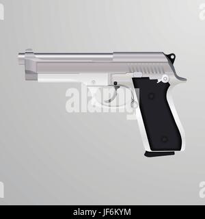 Armee, Silber, Illustration, schießen, Gewehr, Schusswaffe, Verbrecher, Vektor, Arm, Stock Vektor