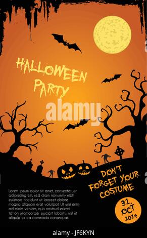 Poster, Party, Feier, Halloween, Kopie, Nachahmung, Klischee, Vorlage, Stock Vektor