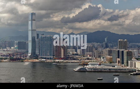 Der internationale Commerve Cenre Tower in Kowloon, Hong Kong SAR Stockfoto