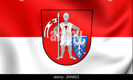 3D-Flagge der Bamberg, Deutschland. Stockfoto