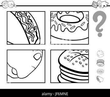 Vermutung Nahrung Objekte buch Färbung Stockfoto