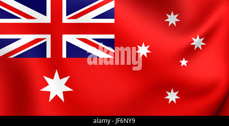 3D Civil Ensign von Australien. Stockfoto