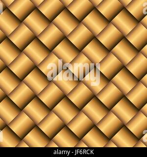 Vektor Metall gold Textur. Abstrakte Goldgrund mit quadratischen Details. Nahtlose Muster mit goldenen Fliesen, glänzende und Volumen-Effekt Stock Vektor