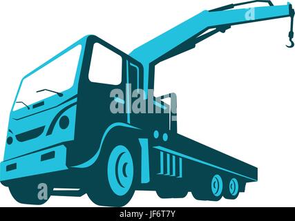 Fahrzeug, hydraulische, Hebezeug, Aufzug, Lift, LKW, LKW, Kran, Aufzug, isoliert, Stock Vektor