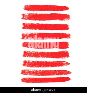 Rot Acryl Vektor Pinselstriche Stock Vektor