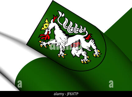 3D-Flagge der Graz, Österreich. Stockfoto