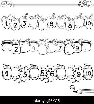 Mathe erzieherische Aufgabe für die Einfärbung Stockfoto