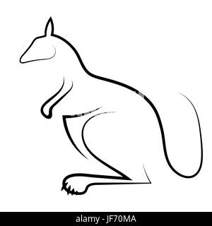 Känguru-Symbol, Isolated on White Background. Stilisierte Symbol australischen Tier Stock Vektor