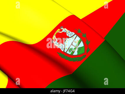 3D-Flagge Bolivien (1826-1851). Stockfoto