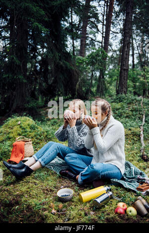 Zwei Frauen im picknick Stockfoto