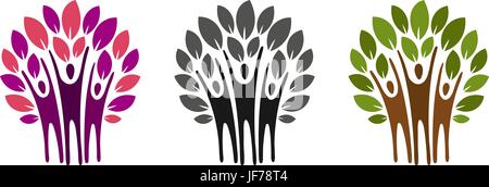 Ökologie, Natur-Logo. Baum, Symbol der Nächstenliebe oder Label. Vektor-Illustration isoliert auf weißem Hintergrund Stock Vektor