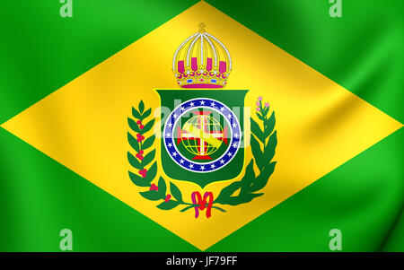 Reich von Brasilien Flagge (1822-1889). Hautnah. Stockfoto