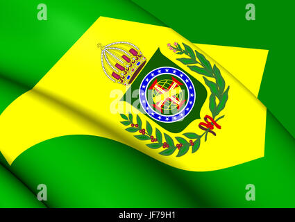 Reich von Brasilien Flagge (1822-1889) Stockfoto