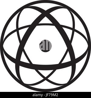 Schale, Atom, Zeichen, Symbol, Ellipse, atomic, Piktogramm, Symbol, Piktogramm, Handel Stock Vektor