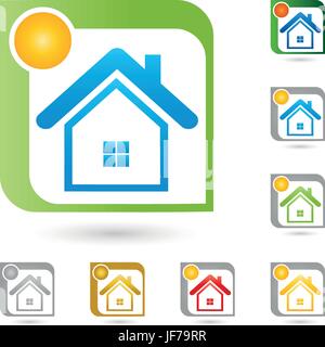 Immobilien-Logo, Haus, Immobilien-Makler Stock Vektor