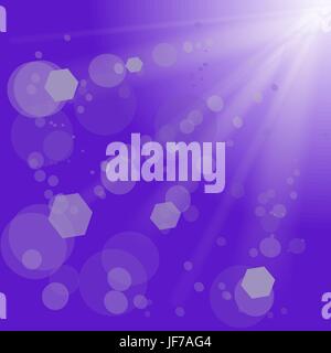 Blauer Hintergrund mit Sonnenlicht. Himmel Sonne Strahlen Stock Vektor
