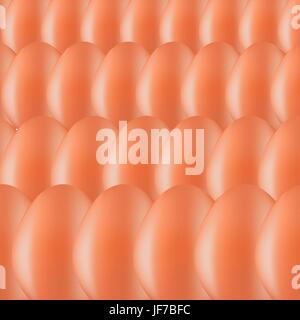 Reihe von braunen Bio-Eiern. Eiern Hintergrund Stock Vektor