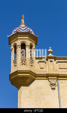 Detail der Ecke der Salvador und Santa Monica Kirche in Valencia, Spanien Stockfoto