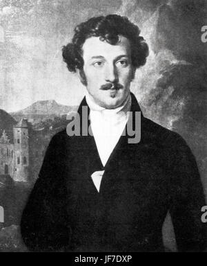 Franz von Schober - Porträt - deutscher Schriftsteller und Dichter - 17. Mai 1798 - 13. September 1882 - die engsten Freundinnen alle Schubert Stockfoto