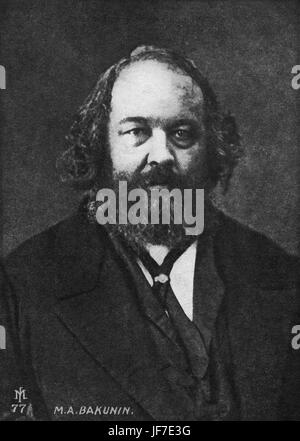 Mikhail Alexandrovich Bakunin, russischer Anarchist, führte im Jahre 1848 Revolution in Dresden.  Wagner-Verbindung. 1814-1876 Stockfoto