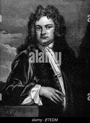 Richard Steele-irischer Schriftsteller und Politiker: 12. März 1672 – 1. September 1729.  Nach einem Porträt von Godfrey Kneller. Stockfoto