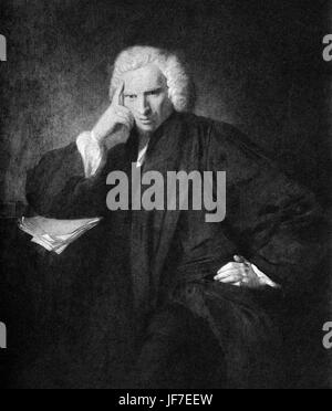 Laurence Sterne - englischer Schriftsteller und ein anglikanischer Geistlicher: 24. November 1713 – 18. März 1768.  Nach dem Porträt von Joshua Reynolds. Stockfoto