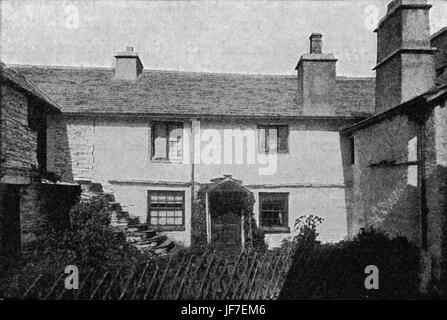 Wordsworth Haus.  Wordsworthss Unterkünfte in Hawkshead in Cockermouth.  WW: Englische Dichter, 7. April 1770 – 23. April 1850. Stockfoto