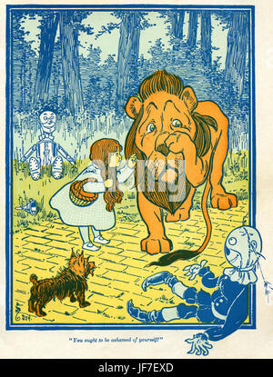 Der Zauberer von Oz von L. Frank Baum Buch. Illustration von w. Denslow. Bildunterschrift: Sie sollten sich schämen! Herausgegeben von Bobbs-Merill. US-amerikanischer Autor, 15. Mai 1856 – 6. Mai 1919 Stockfoto