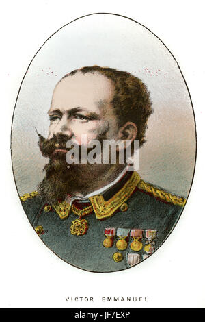Victor Emmanuel II / Vittorio Emanuele II - König von Italien diente als König von Piemont, Savoyen und Sardinien 1849-1861.   18. Februar 1861, nahm den Titel König von Italien, dem ersten König des Vereinigten Italiens zu werden.  14. März 1820 – 9. Januar 1878 Stockfoto
