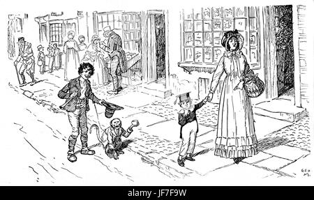 "Kleine Charles Darwin beginnt zu prüfen," von George Morrow aus seinem Buch "Some More". GM: Irische Cartoonist und Buch Illustrator, 5. September 1869 - 18. Januar 1955. Nicht in der Lage zu Spur Immobilien. Stockfoto