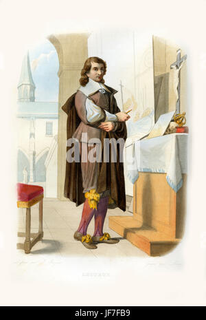 Eustache Le Sueur (oder Lesueur). Französischer Maler und einer der Gründer der französischen Akademie der Malerei. 1617-1655. Kupferstich von Laugier.c.1845 Stockfoto