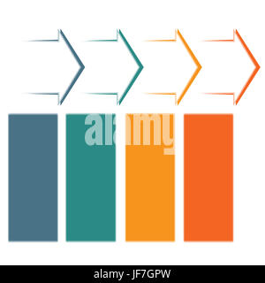 Horizontale Farbe Pfeile, Vorlage Infografik für 4 Position, Optionen, Schritte oder Verfahren eingestellt. Stockfoto