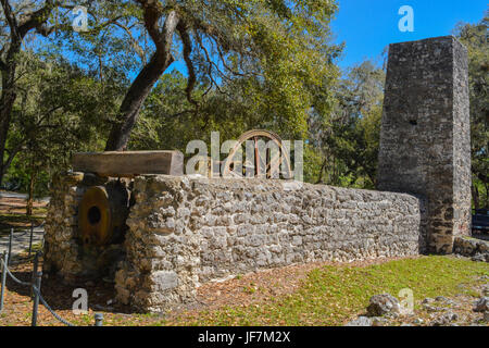 Yulee Sugar Mill Ruinen historische Staatspark in Homosassa Florida USA Stockfoto